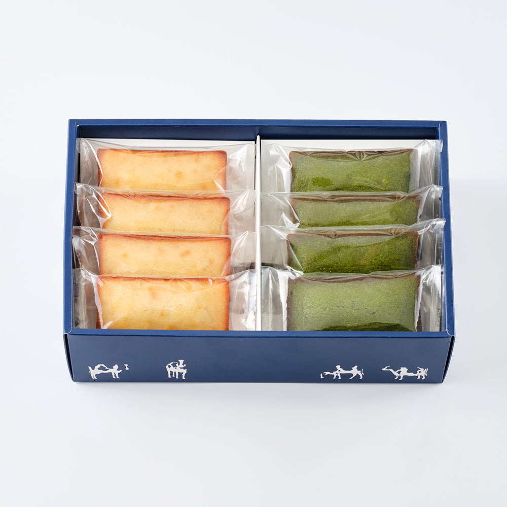 クリームチーズのフィナンシェと土山お抹茶のクリームチーズフィナンシェ各4個　ギフトボックス入り